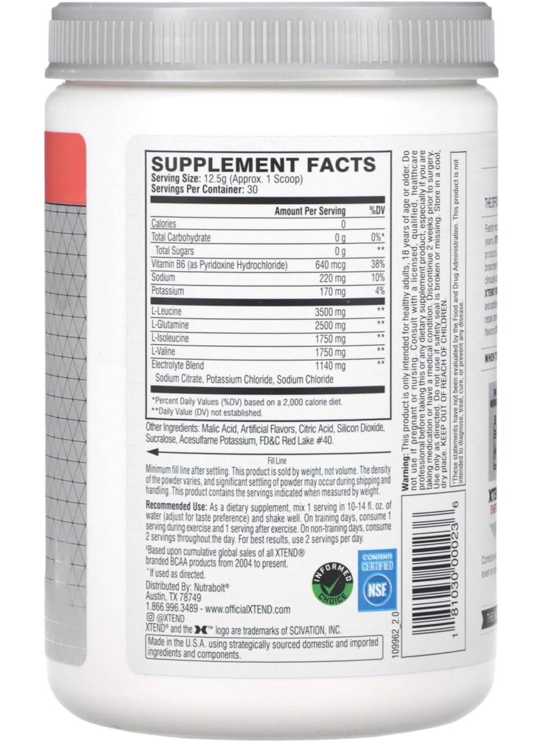 Xtend Watermelon Explosion BCAA Powder 30 Servings