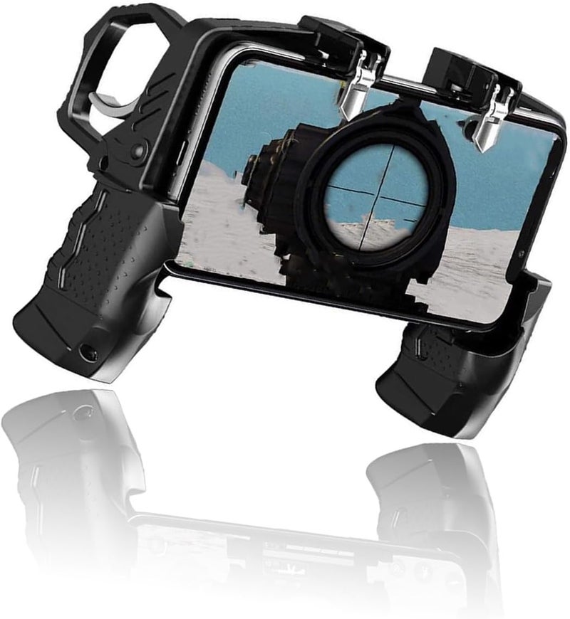 Sweet seven® Mobile Game Shooter Trigger Fire Button, Gamepad Joystick Holder Compatible for iOS & Android Phones - Image 1
