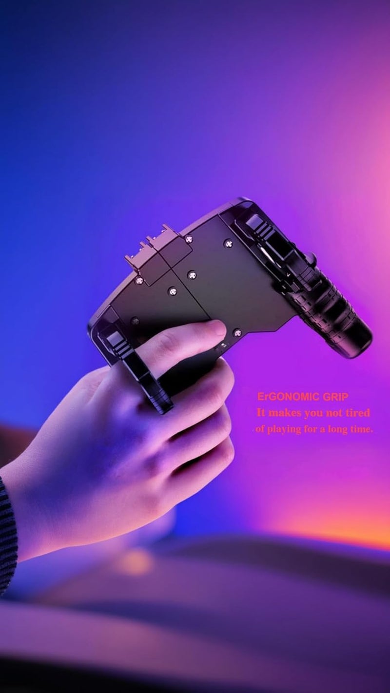 Sweet seven® Mobile Game Shooter Trigger Fire Button, Gamepad Joystick Holder Compatible for iOS & Android Phones - Image 2
