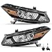 SOCKIR Headlight Assembly Pair wBulbs Compatible with 20082012 Honda Accord 2Door Coupe Projector Headlights Black Housing with Amber Reflector - Image 2