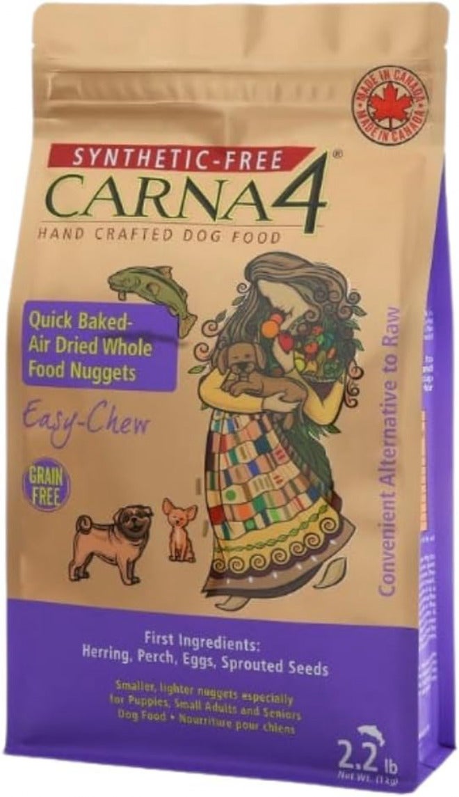 CARNA4 طعام كلب جاف Carna4 لجميع مراحل الحياة، صيغة سمك سهلة المضغ (2.2 رطل، سمك) - Image 1