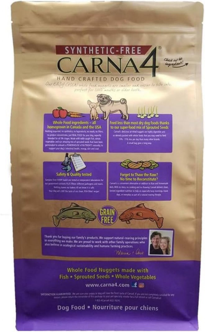 CARNA4 طعام كلب جاف Carna4 لجميع مراحل الحياة، صيغة سمك سهلة المضغ (2.2 رطل، سمك) - Image 2