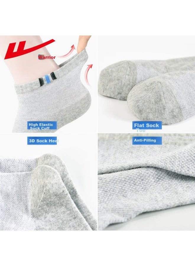 Pull Back Huili Men's Socks, Short Summer Thin Style, 7a Antibacterial Deodorant Sweat-absorbing Cotton Socks, Sports Socks, Men's Boat Socks For Summer, 6 Pairs - Image 2