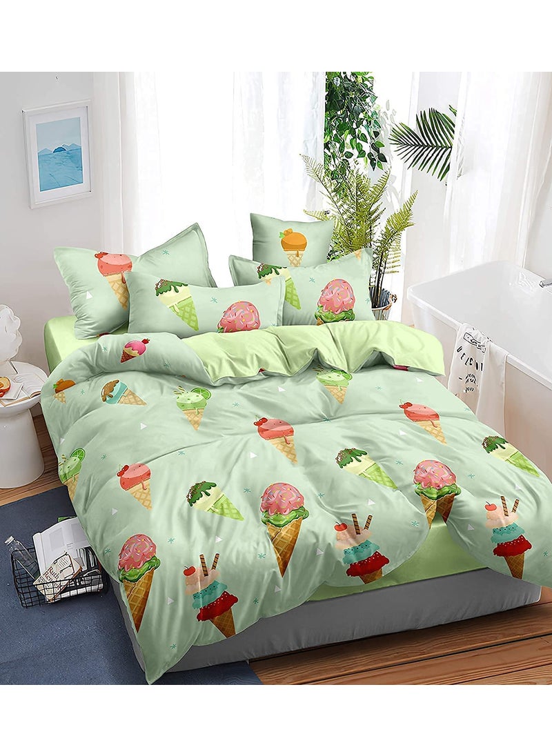 Harbell Home Harbell Home 350 TC Super Soft Kids Single Bed Reversible AC BlanketDuvet Comforter with 1 Kids Single Bed Matching Bedsheet 1 Pillow Cover Set of 3 Pieces Design 10 