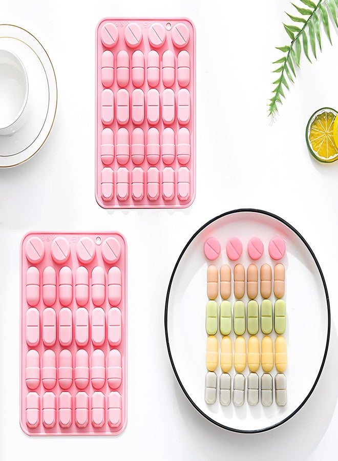 Fchil Silicone Pill Mold Trays for Making Pills, Set of 2, 28-Cavity Capsule Shaped Candy Molds for Chocolate Ice Cube Gummy - Image 5
