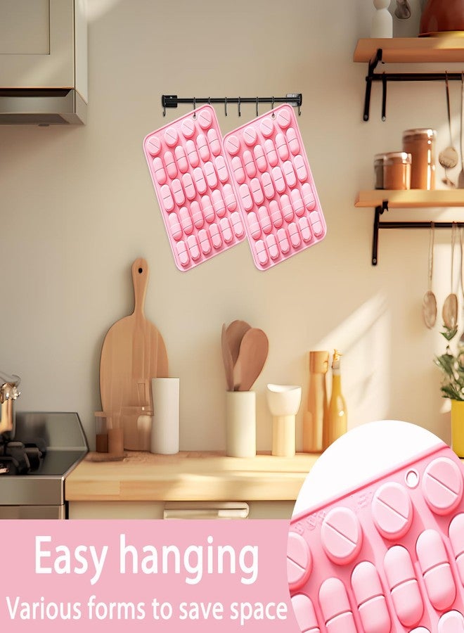 Fchil Silicone Pill Mold Trays for Making Pills, Set of 2, 28-Cavity Capsule Shaped Candy Molds for Chocolate Ice Cube Gummy - Image 4