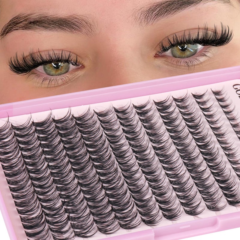 Goddvenus Lash Clusters Kit Wispy Lash Extension Kit Waterproof Lashes Clusters DIY Eyelash Clusters Kit with Natural Individual Eyelashes, Lashes Glue Bond and Seal and Lash Tweezers (D Curl 192pcs) - Image 5