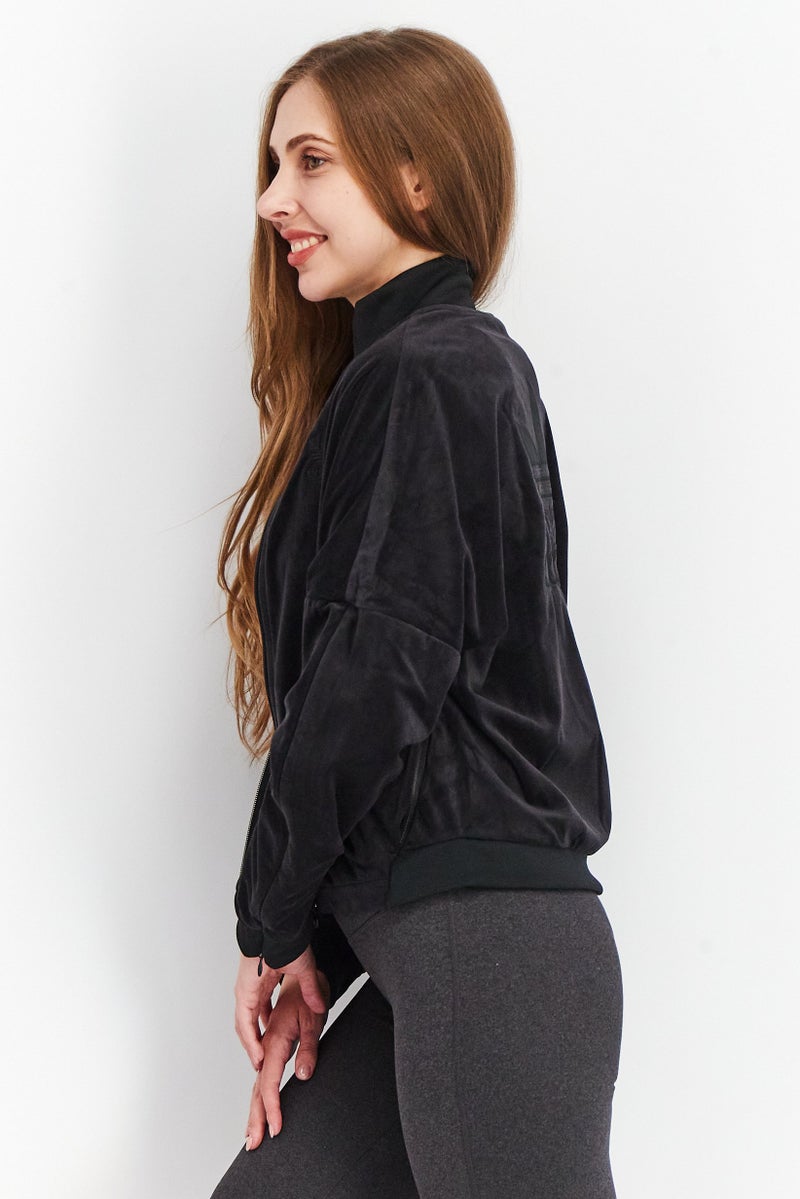 adidas Originals Women Sportswear Fit Long Sleeve Full Zip Training Jacket, Black  - Image 4