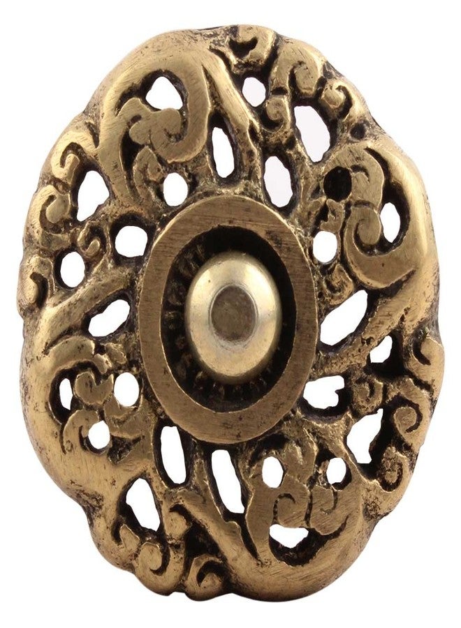 Indian-Shelf 2 Piece Gold Knobs -Brass Antique Knobs for Drawers - Blossom Drawer Handles - 3.81 cm Drawer Pulls - Image 2