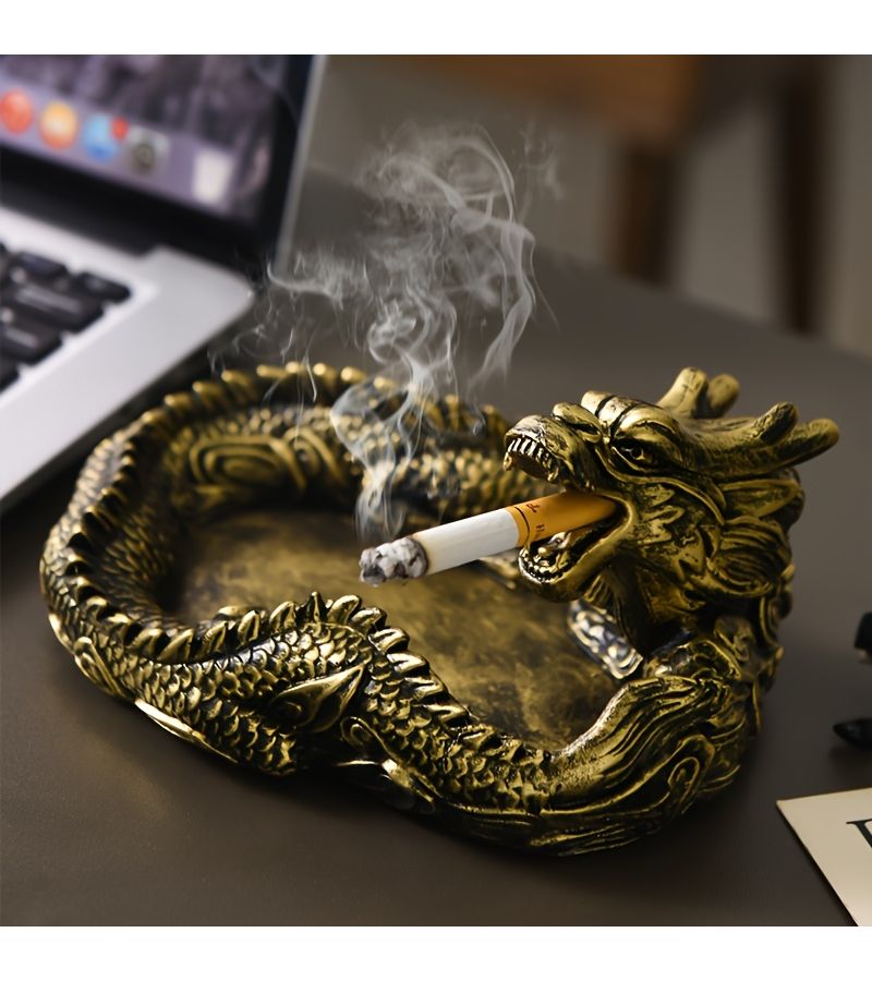 Premium Auspicious Dragon Great Wall Ashtray Retro Style Portable Durable Indoor Outdoor Home Decor - Image 5