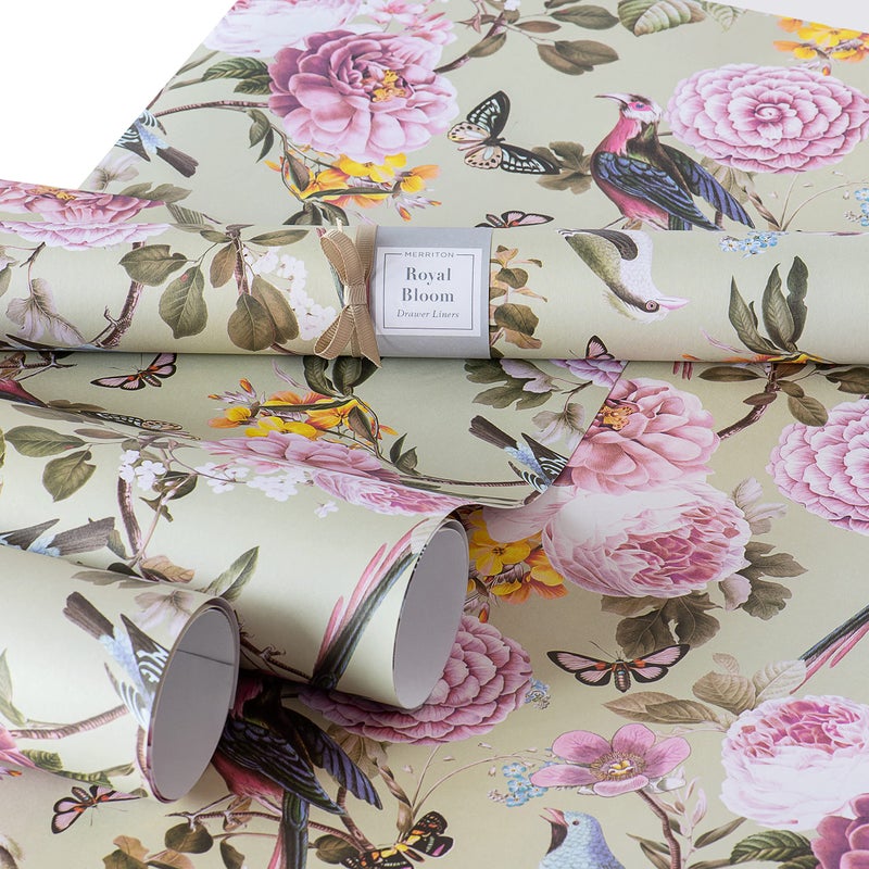 Merriton Scented Drawer Liners for Dresser Fragrant Paper Liner for Drawers Cabinet Shelf Linen Closet and Kitchen Scent Liners Non Adhesive Royal Bloom