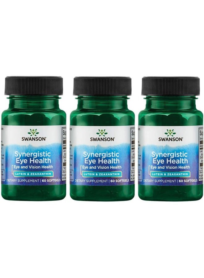 SWANSON Synergistic Eye Health - Lutein and Zeaxanthin Supplement - 60 Softgels - Lutemax Lutein 20 mg and OmniXan Zeaxanthin 2 mg for Vision Support - Image 1