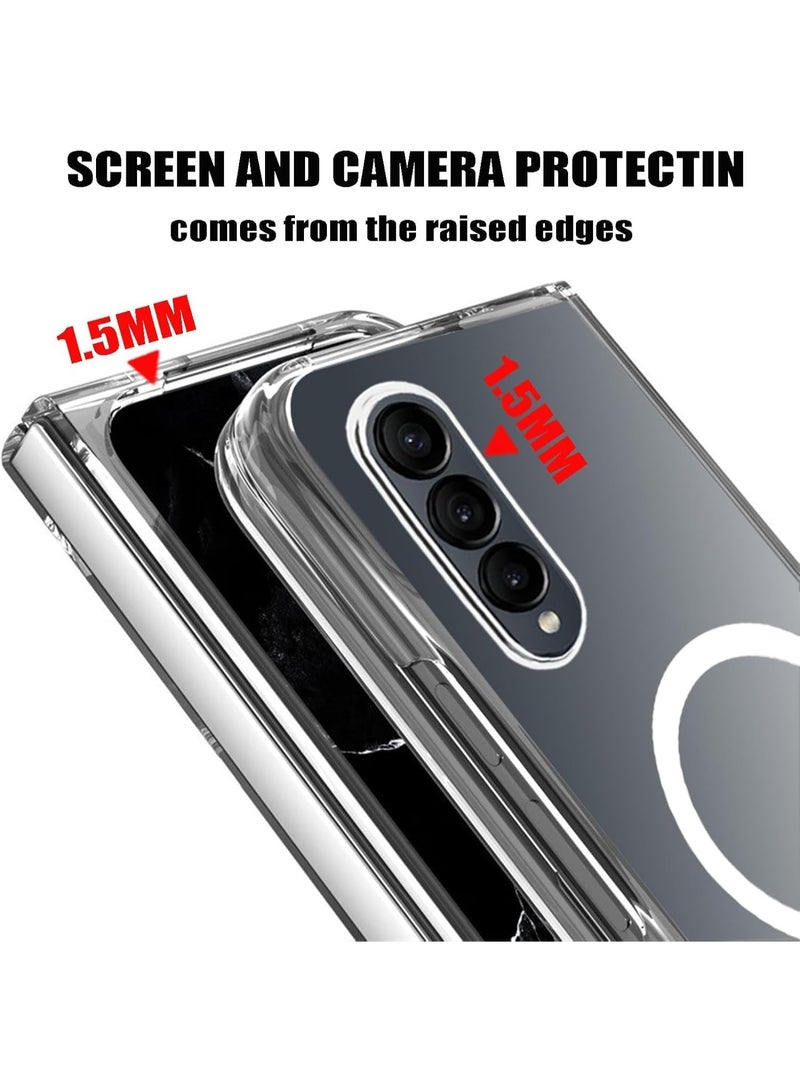 Muzz حافظة مغناطيسية لهاتف سامسونج جالكسي زد فولد 6، غلاف رفيع مضاد للصدمات، شفاف (زد فولد 6 5G 2024) - Image 5