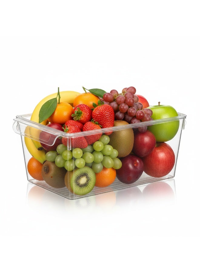 منظم ثلاجة شفاف ULTRA CLEAR مع غطاء 14.5 × 32.5 × 20 سم، BPA Free بلاستيك آمن لحفظ الطعام، حافظة تخزين طعام مع غطاء محكم Airtight Lid لمنع التسرب والحفاظ على النكهة، منظم ثلاجة كبير الحجم Refrigerator Organizer with Lid لتنظيم الفواكه والخضروات واللحوم والجبن والمعلبات، مثالي لتحضير الوجبات Meal Prep، وجبات الغداء Lunch، بقايا الطعام Leftovers، حاوية تخزين صالحة للاستخدام في الميكروويف Microwave، الفرن Oven، الفريزر Freezer وغسالة الصحون Dishwasher، صندوق تخزين عملي متعدد الاستخدامات Plastic Food Storage Container لتنظيم المطبخ والثلاجة Freezer Organizer، تصميم شفاف Ultra Clear لسهولة رؤية المحتوى، خامة قوية Durable ومقاومة للروائح، مناسب للاستخدام اليومي في المنزل والمكتب والسفر، حاوية تخزين موفرة للمساحة Space Saving Organizer وتساعد على ترتيب الثلاجة بشكل مثالي - Image 2