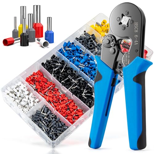 Luney Ferrule Crimping Tool Kit, LUNEY Crimper Plier with 1250PCS Wire Ferrules Kit Wire End Terminals, Self-adjustable Ratchet Tool Set for AWG 23-7 Cable connectors, 0.25-10mm² - Image 1