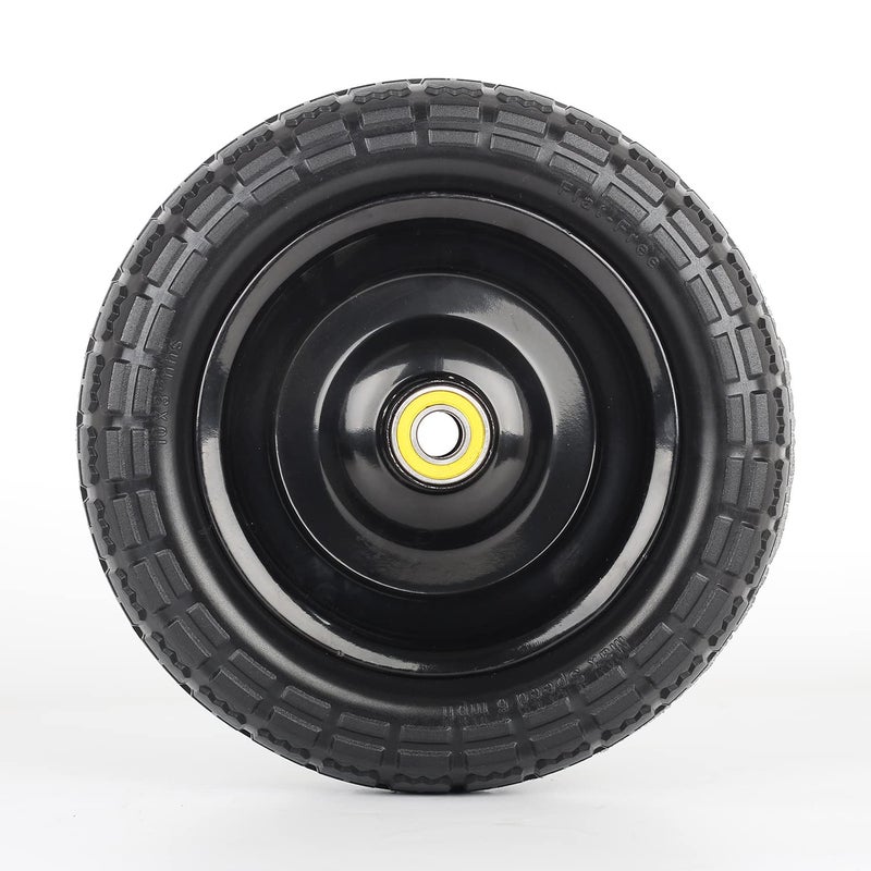 GICOOL 10" Flat-Free Solid Tire and Wheel Replacement 4.10/3.50-4, with 5/8" Axle Bore Hole, 2.2" Offset Hub, Compatible with Hand Truck Tire Garden Wagon Trolley Dolly - Image 5