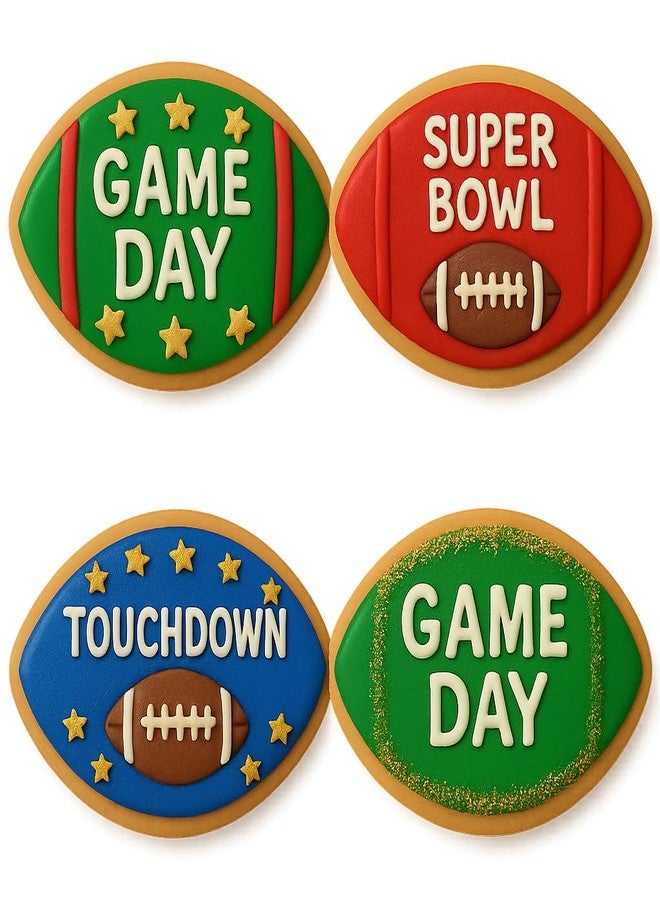 Mighty Gadget Football Cookie Cutter & Stamp Set - 3 Sizes (4", 3", 2") - Sports Ball Baking Mold for Tailgates & Game Day (Random Color) - Image 4