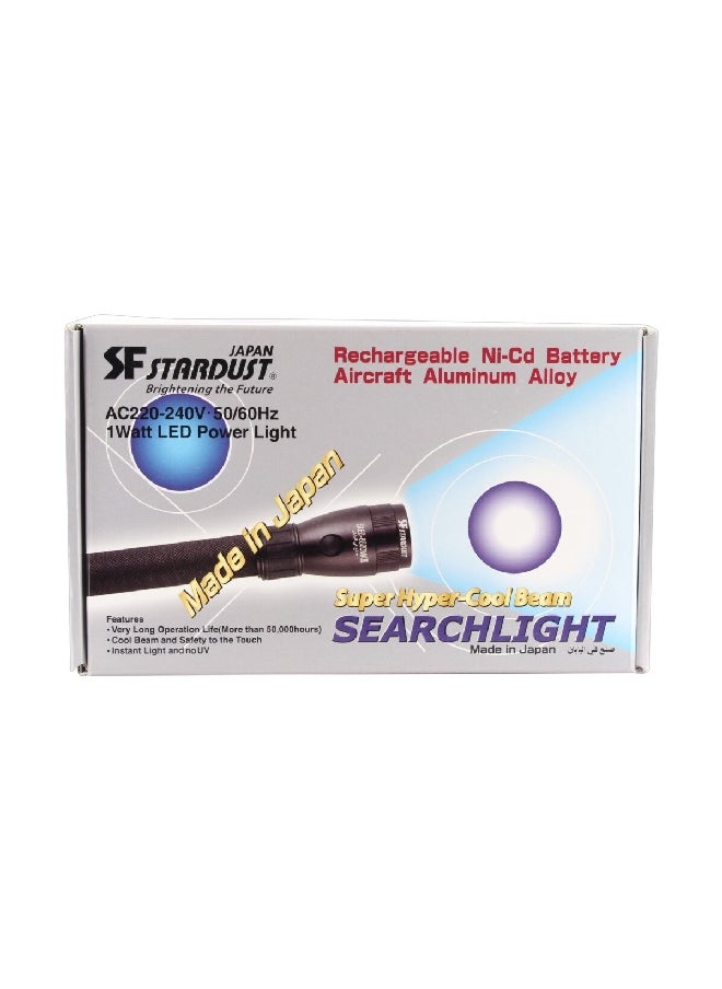 Stardust 220-240V Super Hyper-Cool Beam Aircraft Aluminium Alloy Searchlight Black 6.8 x 25 x 13.6 cm SLED8300MKII  - Image 1