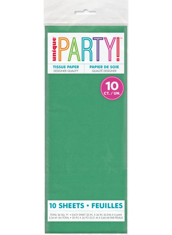 Unique 10 Green Tissue Sheets - Image 2