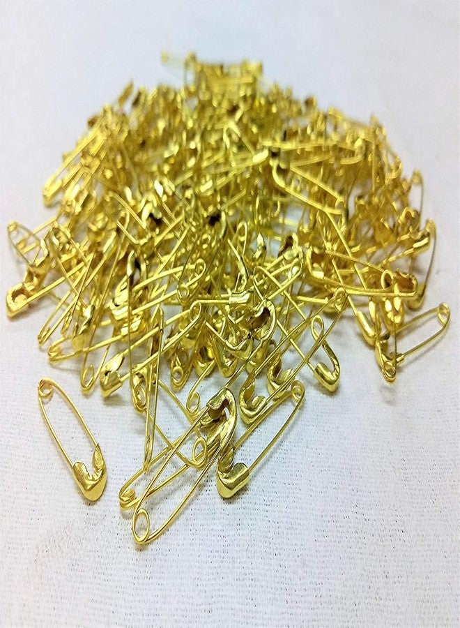 Husky Golden Color Safety pin 1 cm Pack of 100 (Gold Color) (50) - Image 1