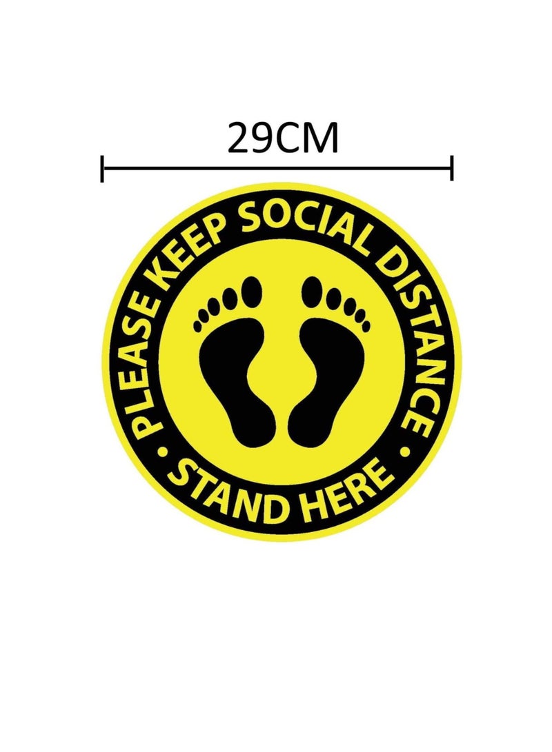 Generic UV Resistant Anti Glare Adhesive COVID-19 Protocol Stickers  Keep Safe Distance Stand Here Mask is Mandatory Wash Hands Don't Touch Keep Safe Distance Pack of 5  - Image 2
