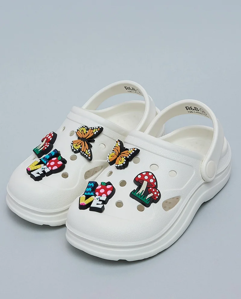 R&b Charm Detail Slingback Clogs