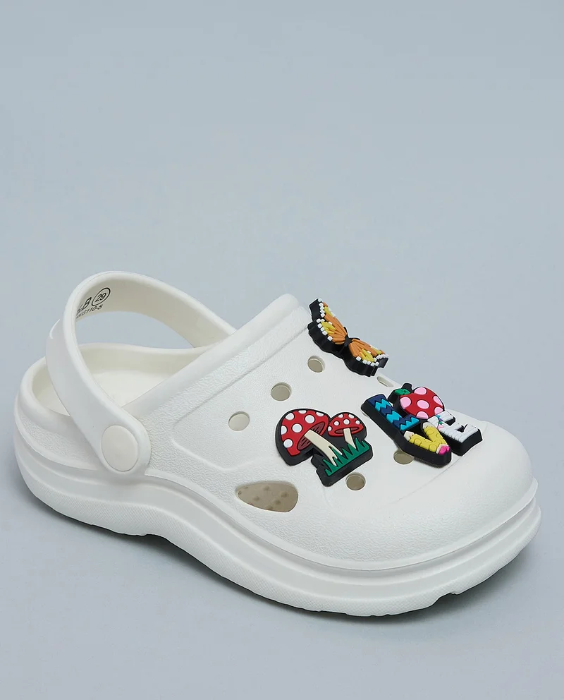 R&b Charm Detail Slingback Clogs