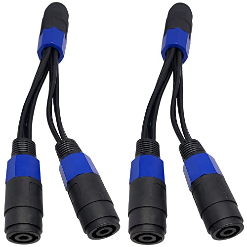 CNCESS CESS-204 Speakon Splitter Cable - One NL4MP Input to Two NL4MP Outputs, 8 x 12AWG Wires, Maximum Signal Transfer and Flexibility, 2 Pack - Image 2