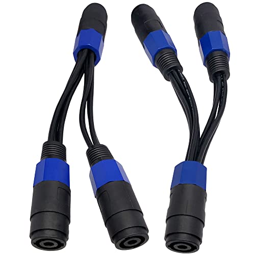 CNCESS CESS-204 Speakon Splitter Cable - One NL4MP Input to Two NL4MP Outputs, 8 x 12AWG Wires, Maximum Signal Transfer and Flexibility, 2 Pack - Image 4
