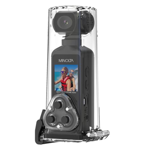 Minolta 4K Ultra HD Pocket Camcorder – WiFi Enabled Action Camera with 16MP Photos, 170° Wide Angle Lens, 270° Rotating Head, Slow Motion, 1.3-inch Display - 16GB Card & Waterproof Case (Black) - Image 5