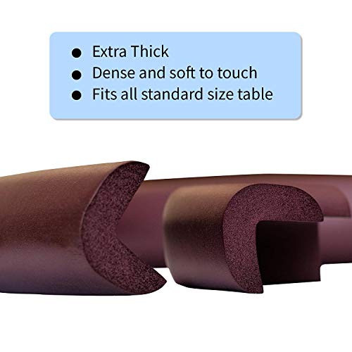 AMAZARA Baby Proofing Edge & Corner Guards | 6.5 Ft Foam Edge Protector + 4 Pre-Taped Corners | Child Safety Cushion for Table & Furniture | Brown - Image 4