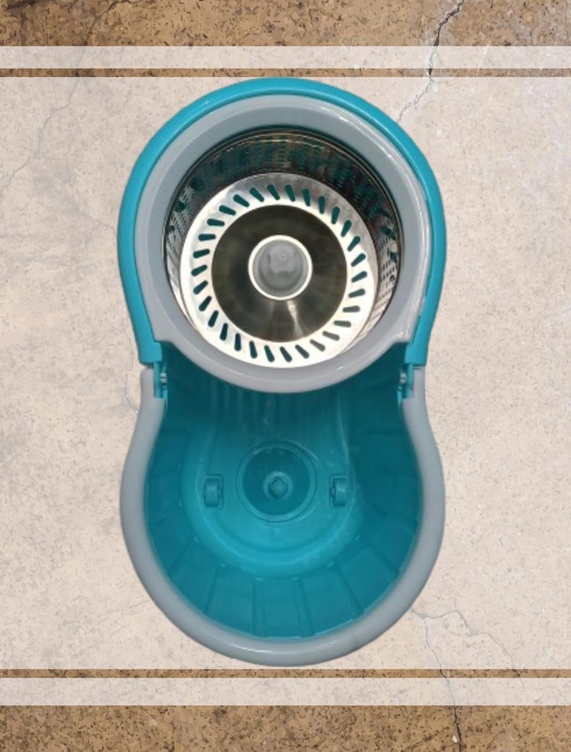 Premium 360 Spin Mop with Adjustable Steel Handle Microfiber Mop Head Durable Steel Bucket Includes 1 Free Mop Head Made in India - Image 3