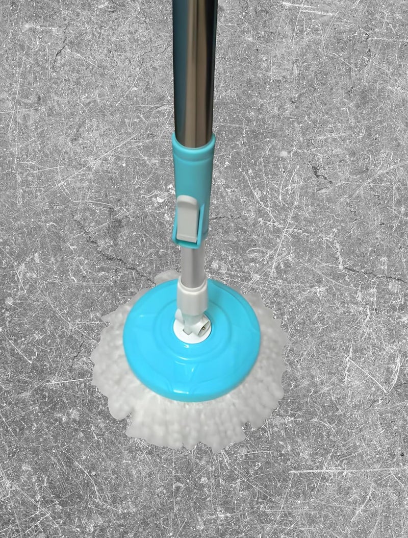 Premium 360 Spin Mop with Adjustable Steel Handle Microfiber Mop Head Durable Steel Bucket Includes 1 Free Mop Head Made in India - Image 5