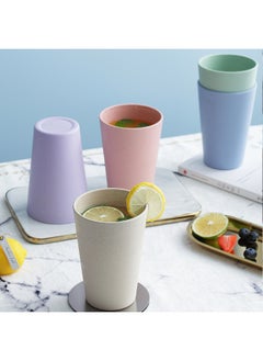 Generic 13oz Wheat Straw Simple Water Cup Tea Cup Creative Student Milk Large Capacity Coffee Eco-friendly Kitchen Utensils-Color:Green (single)-Capacity:401-500ml  - Image 4