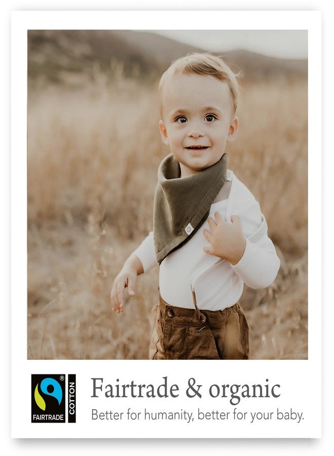 Kishu Baby Indi Fairtrade Certified Organic Muslin Baby Bandana Bibs for Boys, 4-Way Reversible Drool Bib Set (Pacifica) - Image 4