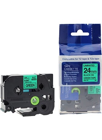 Brother P-Touch Compatible Green Label 24 Mm Tze-Tape Aze751 