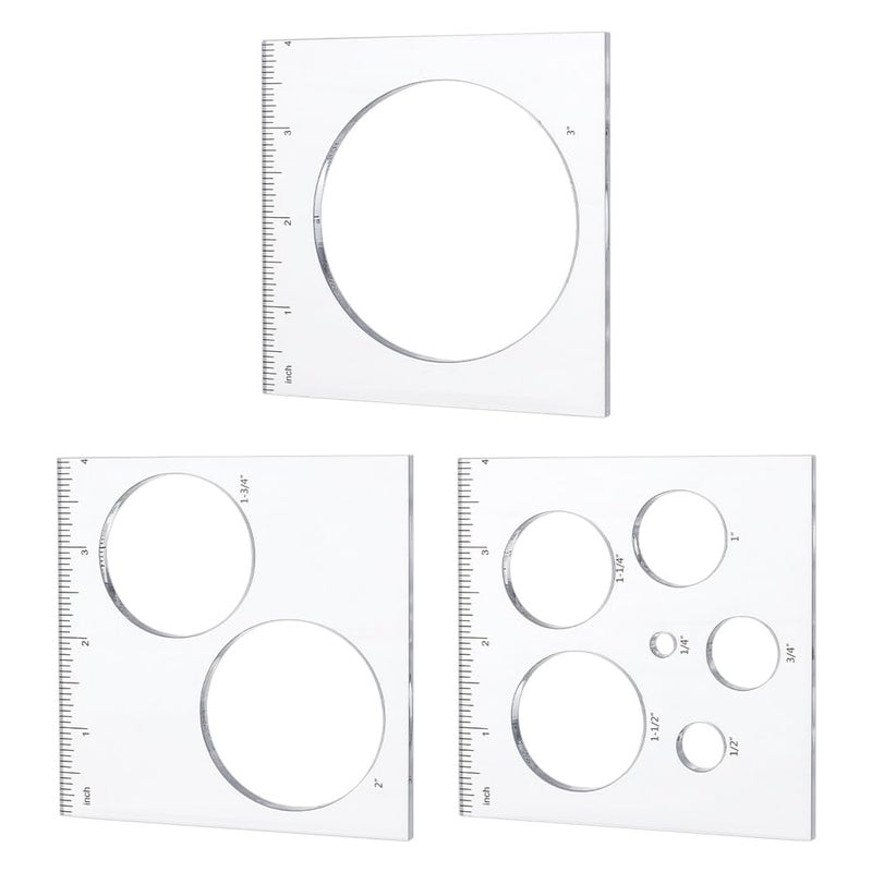 PH PandaHall 9 in 3 Circle Inlay Templates Acrylic Router Jig Templates Router and Decorative Templates Drawing Scale Rulers for School Office Home Supplies Woodworking 1015mm4 inch - Image 2