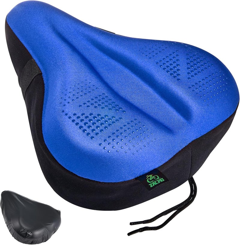 Zacro Bike Seat Cover Big Size, Gel Padded Wide Cushion for Bike Saddle, Adjustable Bike Seat Cushion for Men Women, Compatible with Peloton, Cruiser Bicycle Seats... - Image 1
