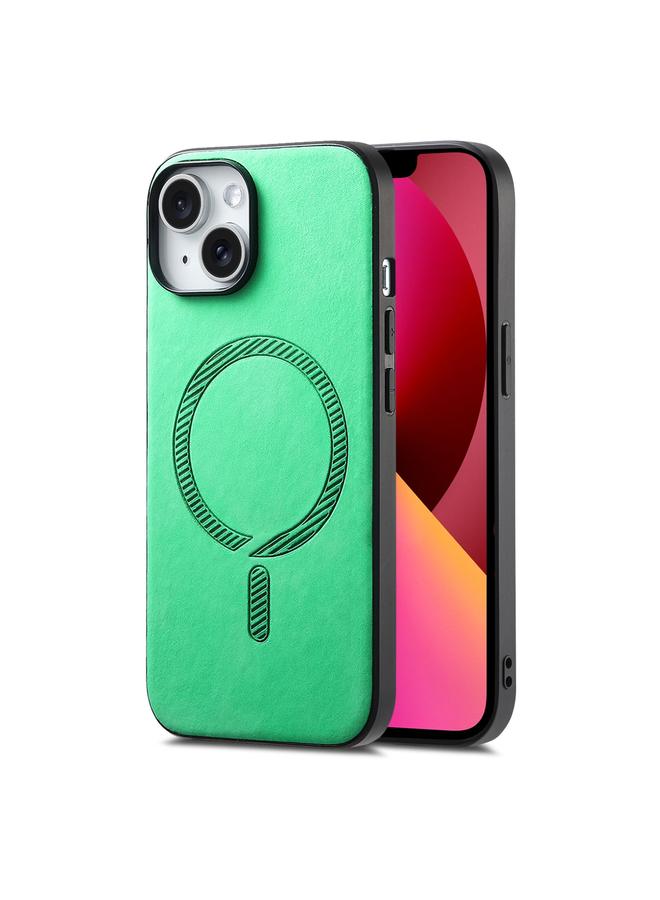 S-TOP Case For iPhone 13 Solid Color Retro Magsafe PU Back Cover Phone Case - Image 1