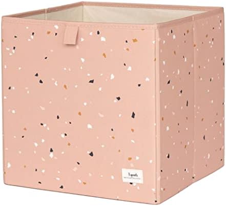 3 Sprouts Recycled Fabric Cube Storage Bin - 13 Inch Collapsible Organizer For Cube Shelving Systems, Kids Cubby Bins - Terrazzo Clay - Image 2