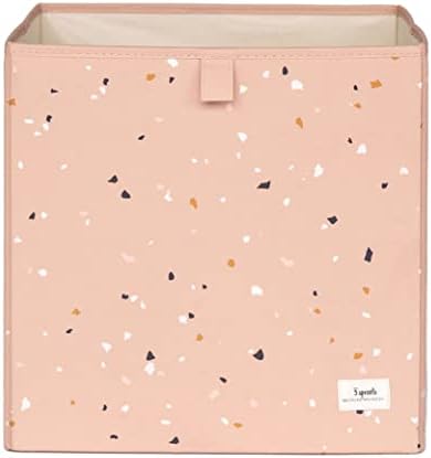 3 Sprouts Recycled Fabric Cube Storage Bin - 13 Inch Collapsible Organizer For Cube Shelving Systems, Kids Cubby Bins - Terrazzo Clay - Image 1