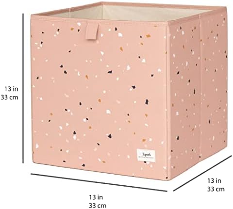 3 Sprouts Recycled Fabric Cube Storage Bin - 13 Inch Collapsible Organizer For Cube Shelving Systems, Kids Cubby Bins - Terrazzo Clay - Image 5