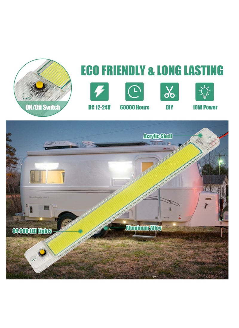 SYOSI SYOSI Car Interior LED Light Bar, Daytime Running COB Strip Lights, 10W DC Led Light Strip with ON/Off Switch for RV Camper Boat Van Enclosed Trailer Car Truck Lorry Cabinet  - Image 3