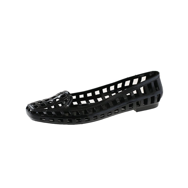 Women's Crystal Jelly Flat Sandals, Square Toe, Slip-on, Breathable - Image 5