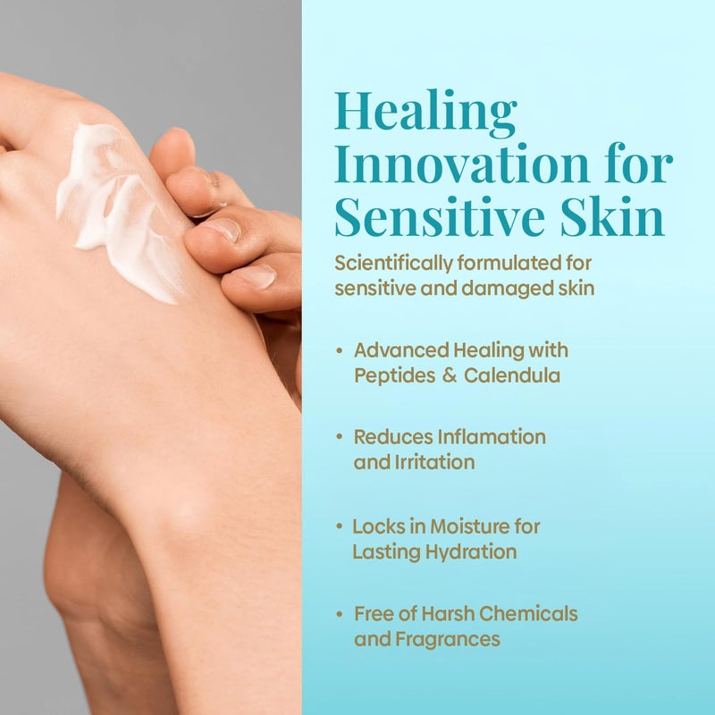 RemeVerse Radiation Relief Cream - Unscented with Hyaluronic Acid, Peptides & Calendula - Supports Recovery & Helps Ease Inflammation - Soothe & Hydrate Sensitive Skin, Radiation Burns - 6 fl oz - Image 3