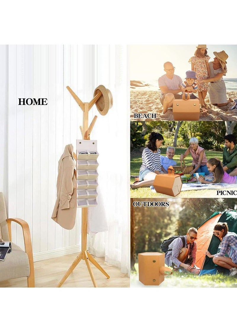 Generic - Sunglass Eyeglass Organizer Collector 6 Slot PU Eyeglasses Storage Case Box Multiple Hanging Eyewear Display - Image 1