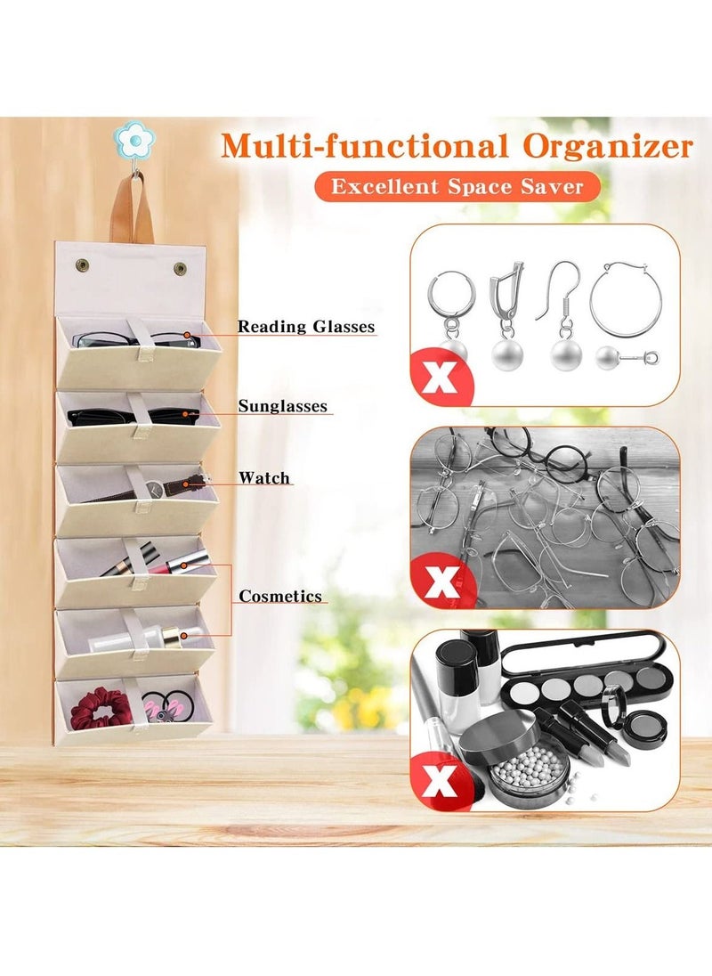 Generic - Sunglass Eyeglass Organizer Collector 6 Slot PU Eyeglasses Storage Case Box Multiple Hanging Eyewear Display - Image 1