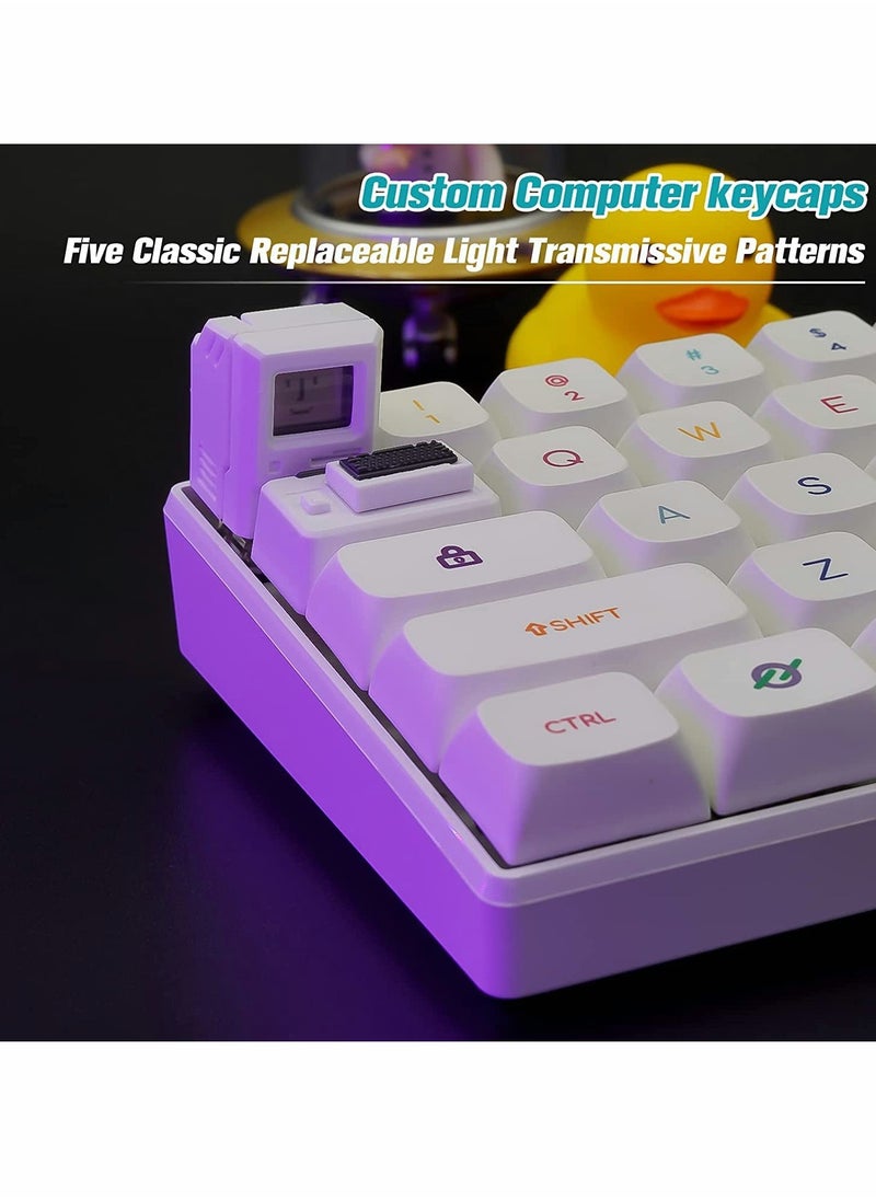 KASTWAVE - Custom Keycaps for Esc Key and Tab Key, Magnetic Light Transmission Keycaps, Classic Retro Mechanical Backlit Keyboard Esc Tab Keycap for GK61 GK64 SK87 GH60 PC Gamer ect Most Keyboard (White) - Image 1