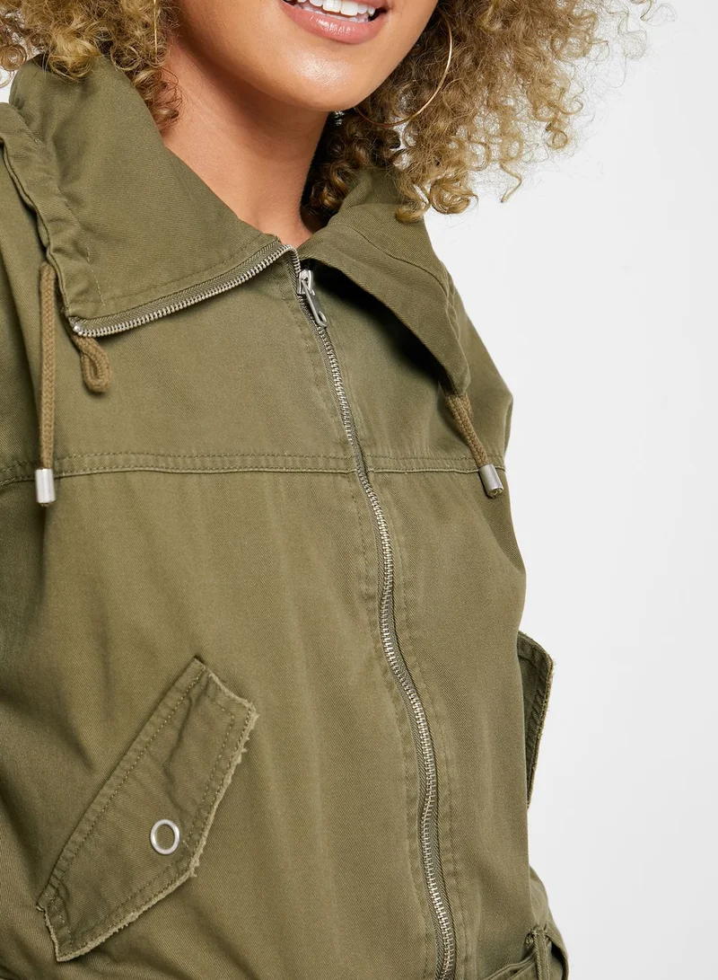 FOREVER 21 Buckle Detail Utility Jacket