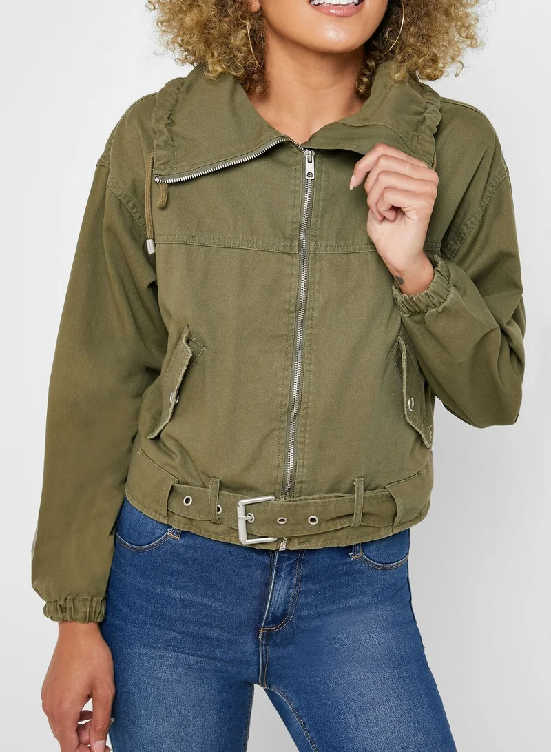 FOREVER 21 Buckle Detail Utility Jacket